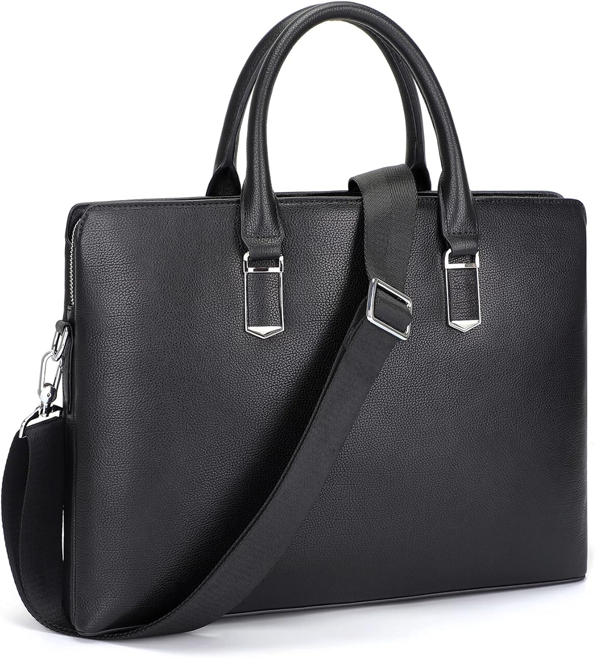 Augus Leather Briefcase Messenger Laptop Bag for Men Women 14-15.6 inch Water Resistant Anti Theft Durable for Work Travel