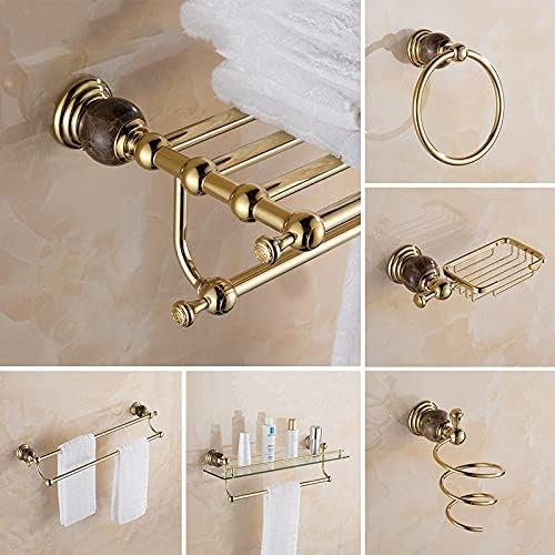 Shower Shelves Bathroom Accessories, Towel Hanger, Paper Holder, Towel Bar, Toilet Brush Holder, Towel Rack Bathing Accessories (Color : 2 Tiers Glass Shelf)