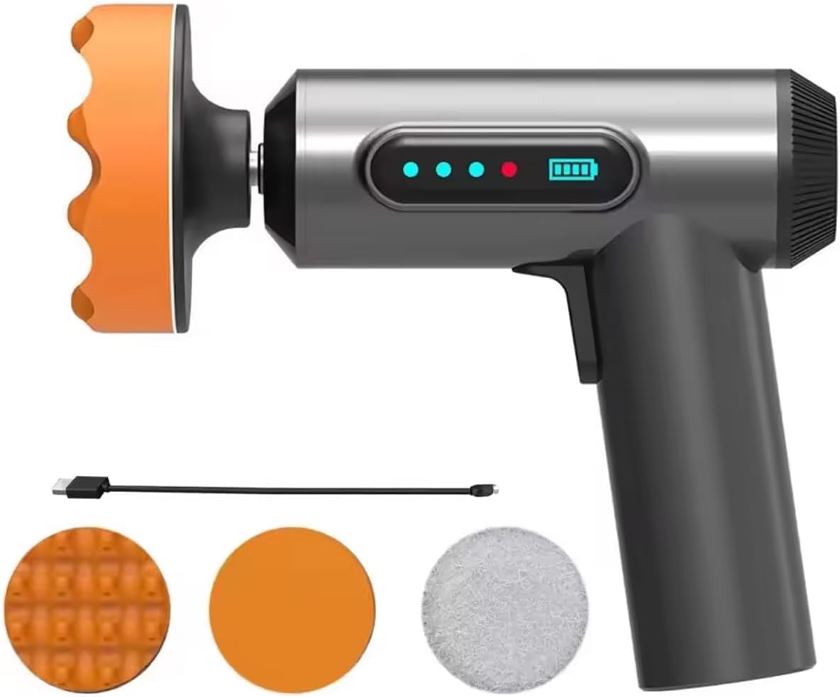 Cordless Car Buffer Polisher, Portable Electric Polisher Kit, with 2000mAh Rechargeable Battery, 3 Waxing Trays, for Car Detailing Polishing Waxing Scratch Removing