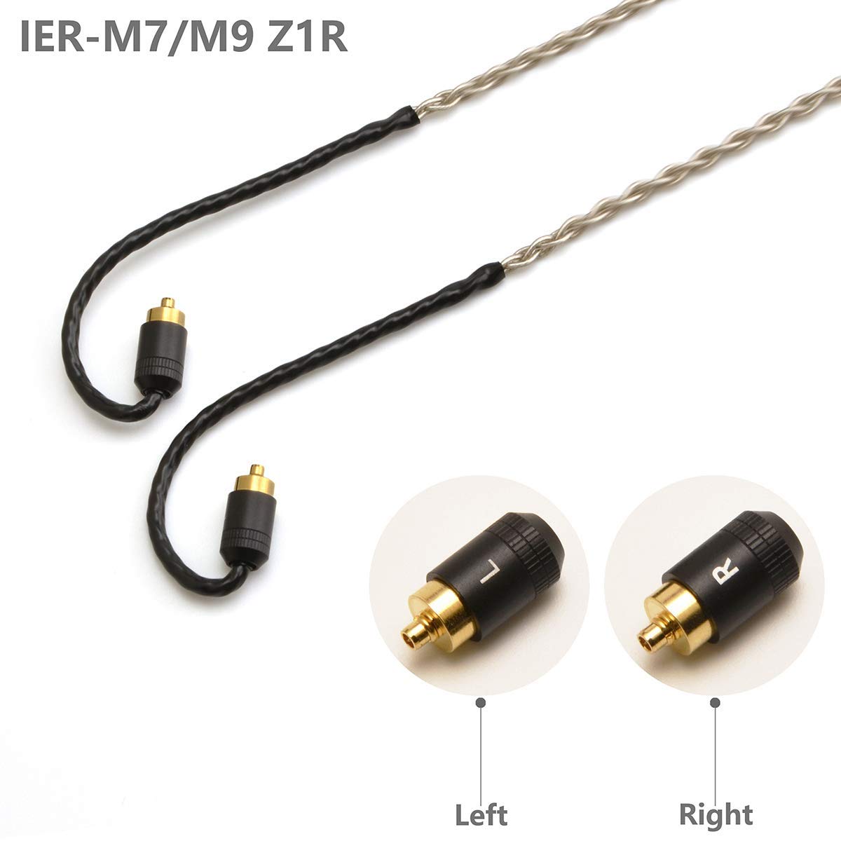 6N Single Crystal Silver Upgrade Earphone Cable 2.5mm/4.4mm Balance Earphone Upgrade Cable for Sony IER-M7 IER-M9 IER-Z1R (4.4mm Plug)