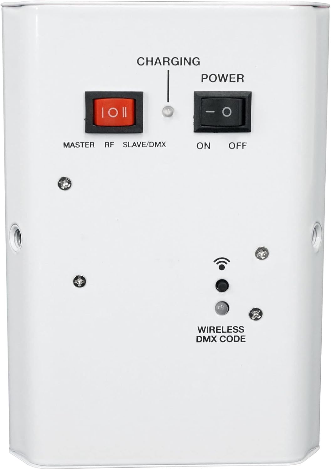 Rockville RF Wedge White Bundle: (4) 54W RGBWA+UV Battery Wireless DMX DJ Par Uplights w/RF Remote, ROCKFORCE W4 384-Channel Wireless DMX Controller w/MIDI, RLB30 Bag for 4 Slim Par Lights, 6-Items