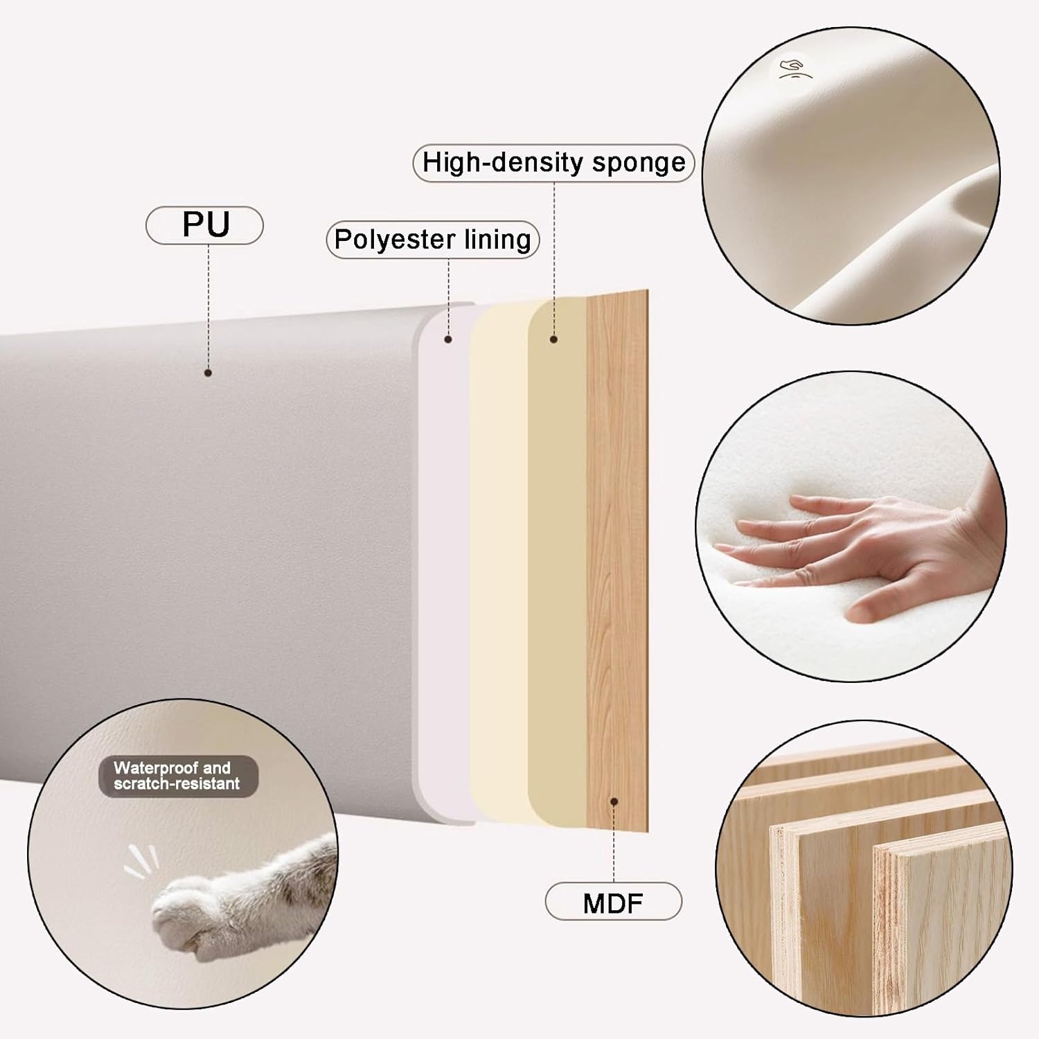 XPLKQXE Peel and Stick Upholstered Wall Panels, Wall Mount Upholstered Headboard, 3D Ant-i-Collision Wall Padding, Playroom Decorative Protection Wall Stickers(Green-B+White,180x60cm)