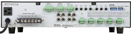Atlas Sound AA240 Mixer Amplifier 240 Watt 6 Channel Bridge IN OUT Circuit 5 Mic Line Input