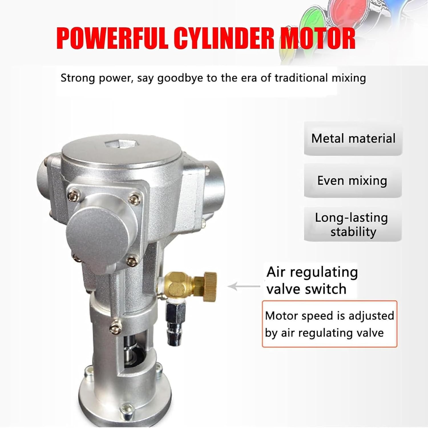 265 Gallon/1000L IBC Tote Mixer Pneumatic Paint Mixer with Support Hanger, 1/2HP, 3/4PHP, 1HP Paint Stirring Machine, Commercial Pneumatic Agitator, Folding Propeller and Stirring Rod