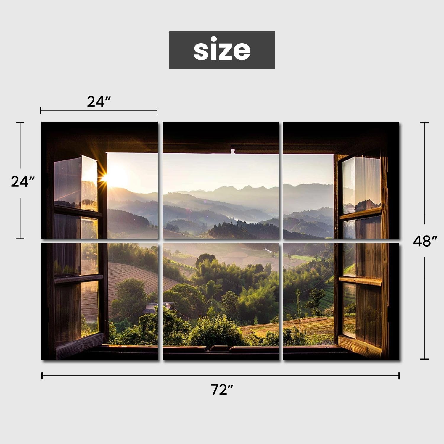 Art Acoustic Panels landscape nature view view from window wonderful landscape nature view 6 Pack Decorative Sound Absorbing Wall Panels 72x48