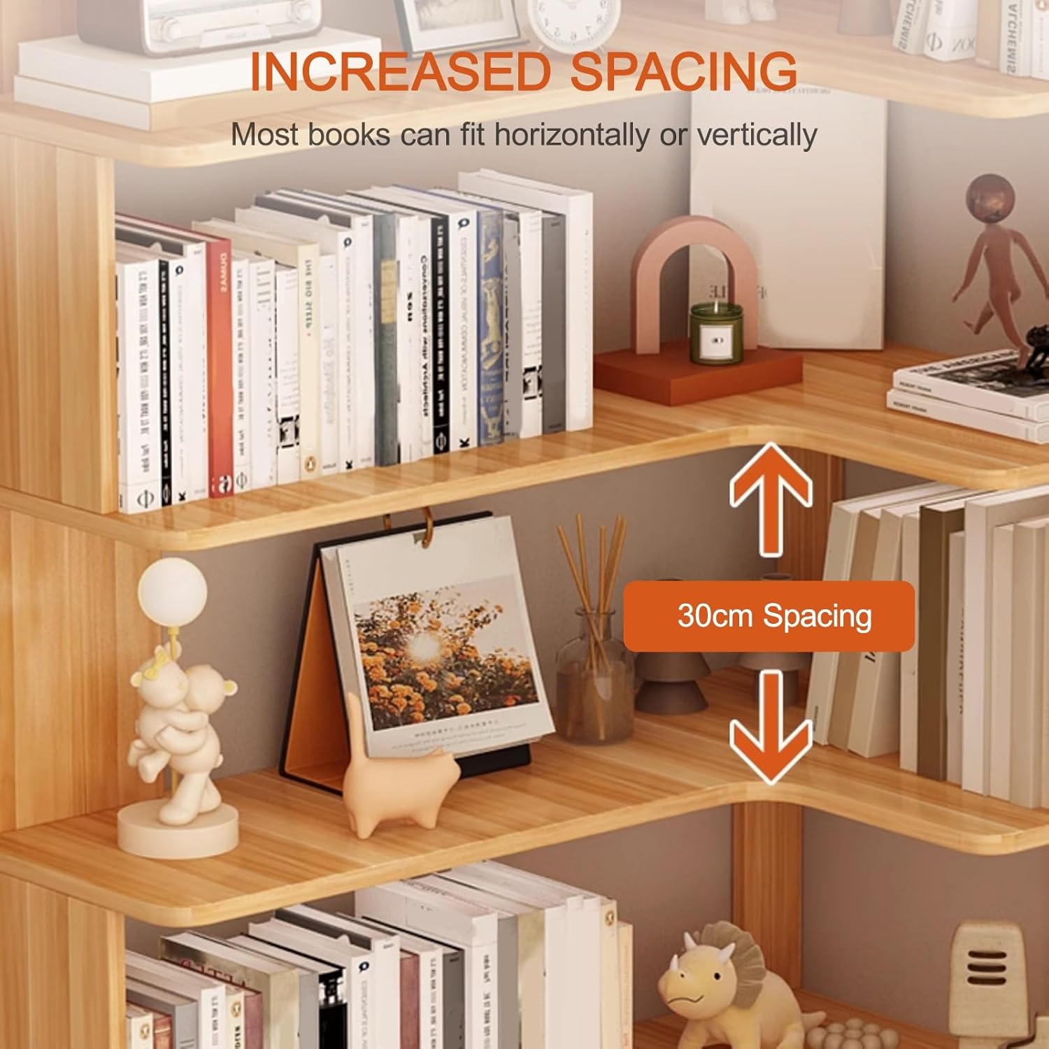 6-Tier Open Corner Bookshelf Freestanding Display Rack Shelving Unit, Modern Tall Display Book Shelf Library Industrial Shelving Book Case Easy Assembly(Yellow)