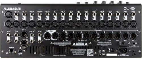Allen & Heath QU-16C Rack Mountable Compact Digital Mixer, Chrome Edition + Headphones + Stereo Interconnect Cable + Label Kit + 10 ft Cable + Mic Cable - Top Value Mixer Accessory Kit!