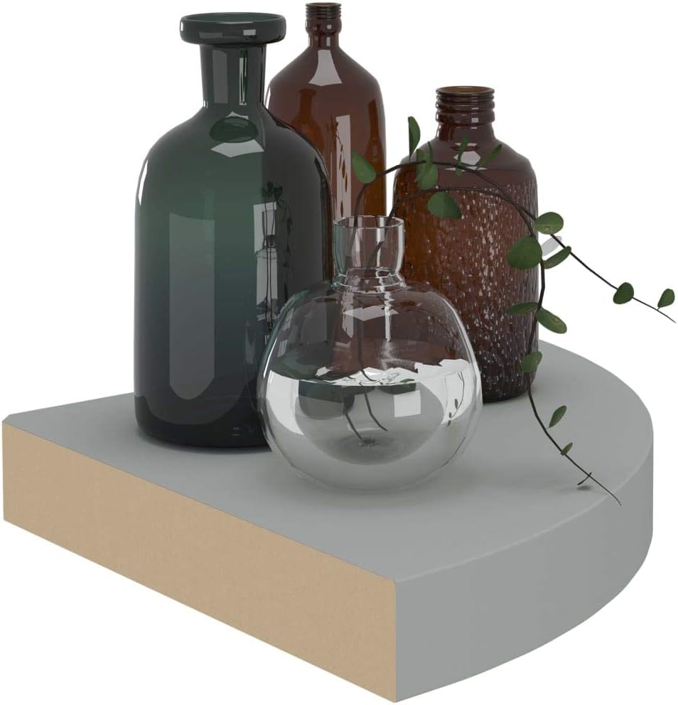 [Fast Delivery] Floating Shelves Wall Mounted, Floating Shelves, for Living Room, Bedroom, Bathroom, Kitchen Decor Floating Corner Shelves 4 pcs Gray 9.8