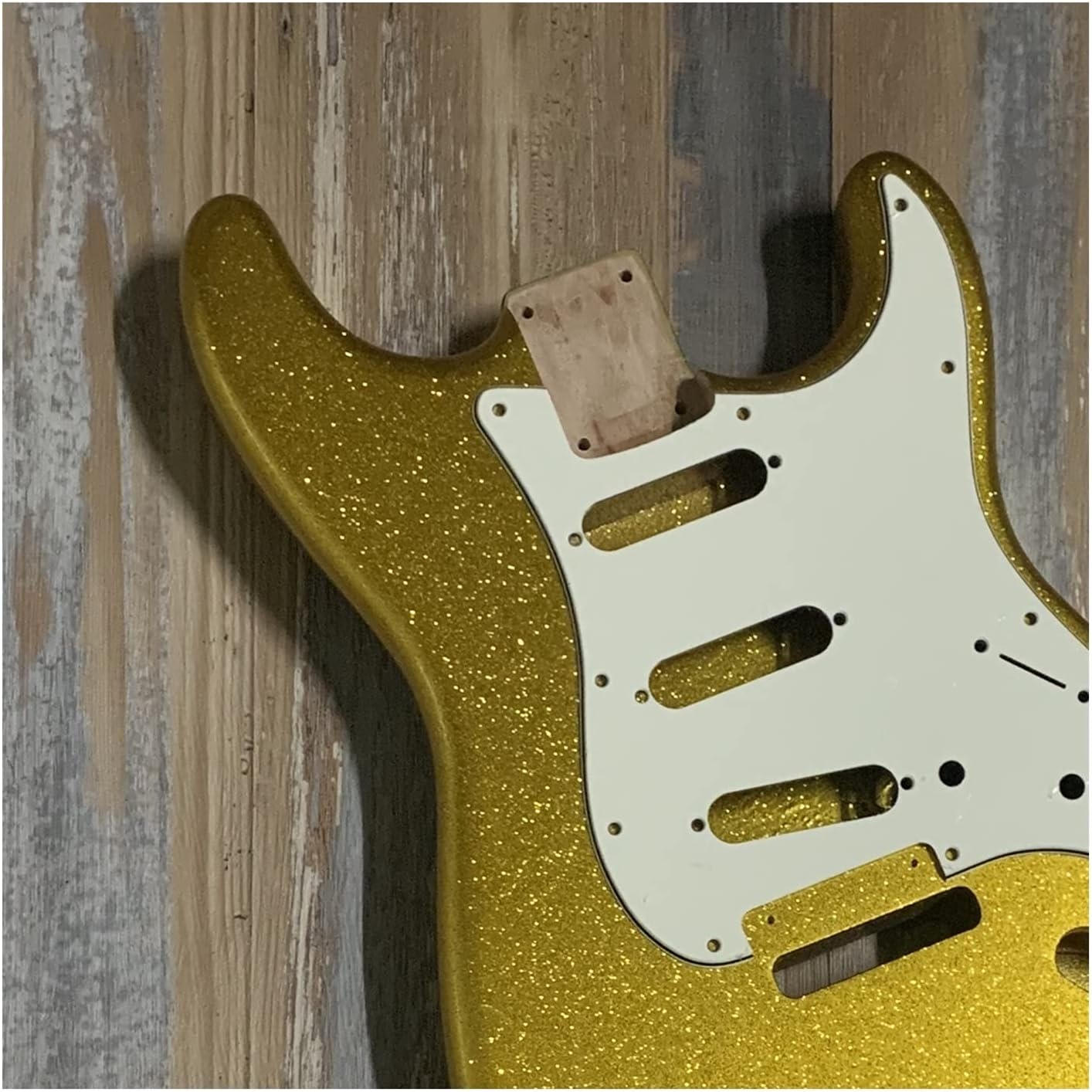 Unfinished Guitar Kit Electric Guitar Body North American Alder Guitar Semi-Finished Manual DIY Guitar Barrel Replacement Guitar Accessories Handmade ​Guitar Body (Color : Native Gold)