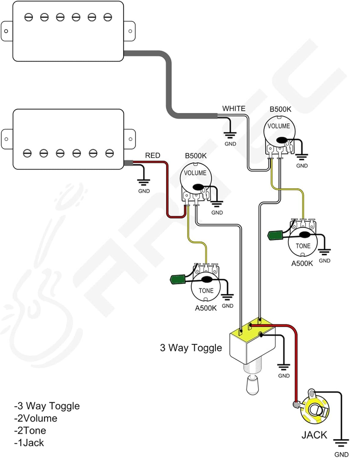 KESHUO Standard Electric Guitar Kit Gold Cover with Wire Harness Humbucker Pickup Pickup Part (Color : Gold with Wiring1)