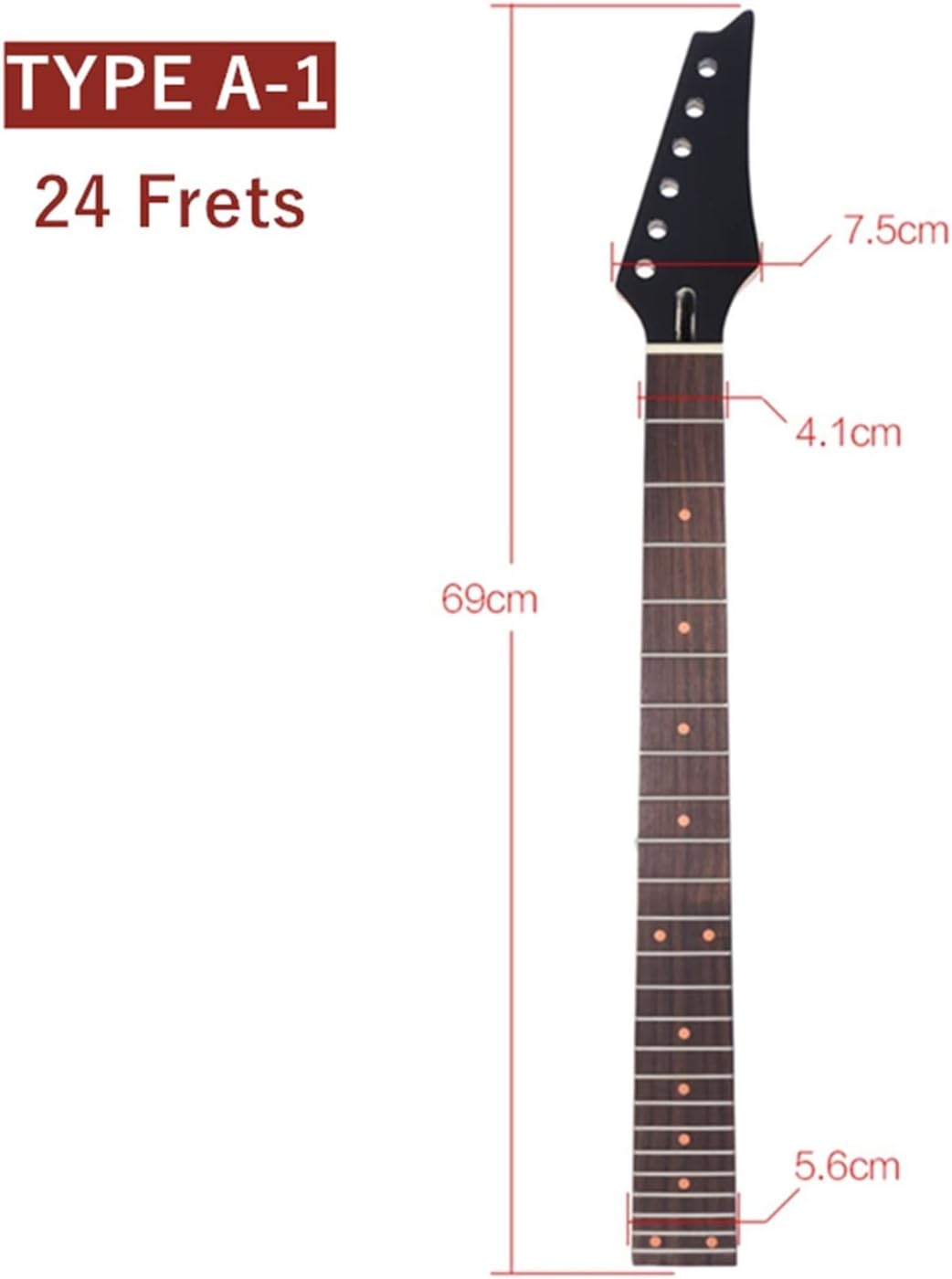 24 Frets Guitar Neck Maple Mahogany Rosewood Fingerboard for Lp Electric Guitar Replacement Guitar ​Neck Replacement (Color : Type A-1)