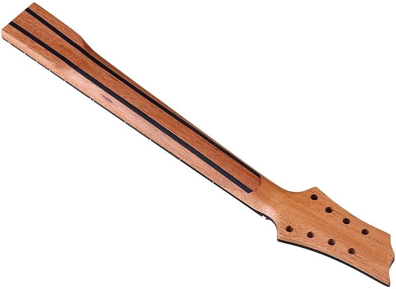 8 Strings Electric Guitar Neck 24 Frets Wood Neck Black Head With Double Truss Rod Double Back Line 7.5cm Heel Width