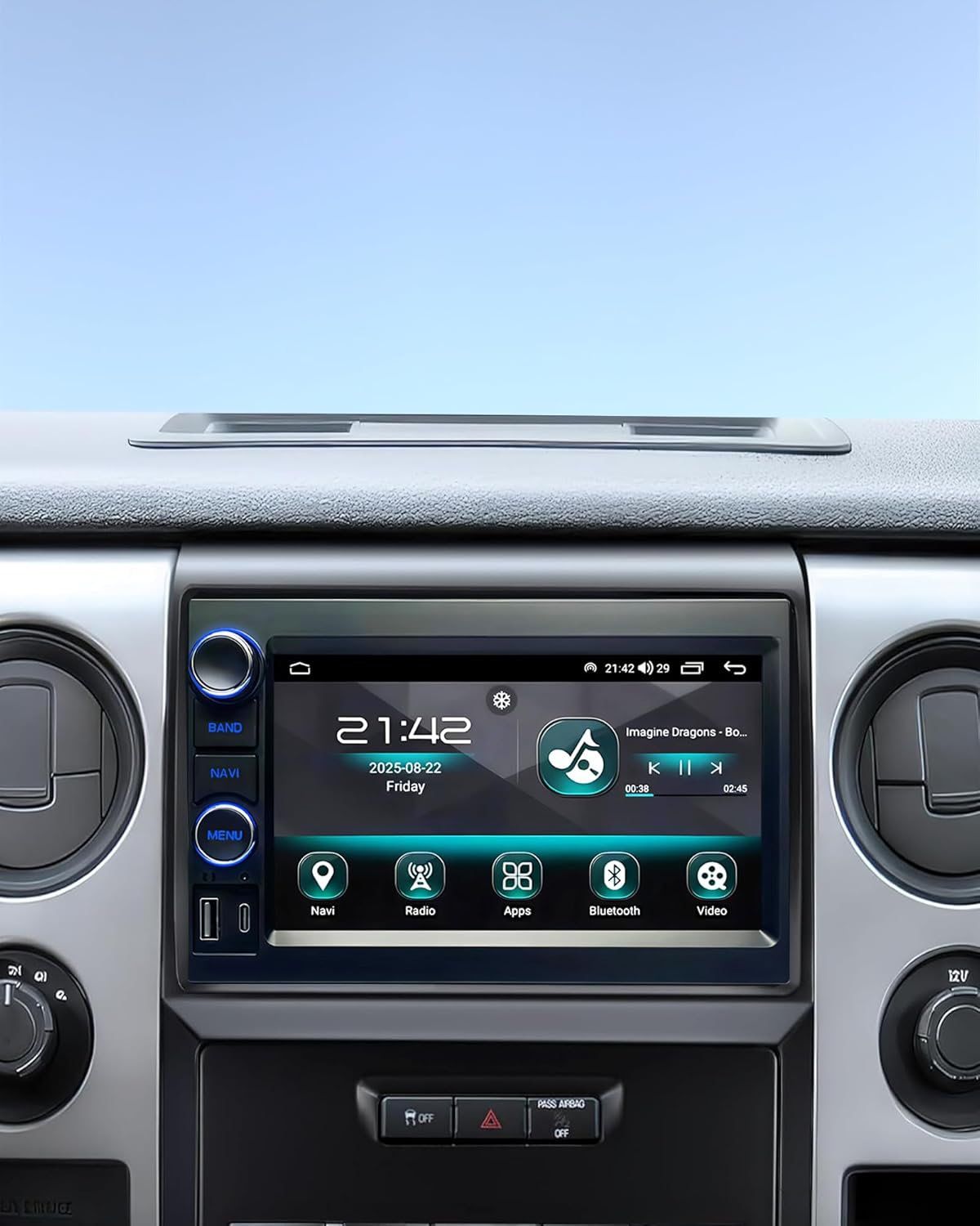 Car Radio Upgrade Wireless Apple CarPlay & Android Auto for Ford F150 2004-2008, Ford F250 2008-2016, Fusion 2005-2007, Focus 2005-2007, 7 Inch, 8Core,GPS Navigation, Supports Netflix/YouTube