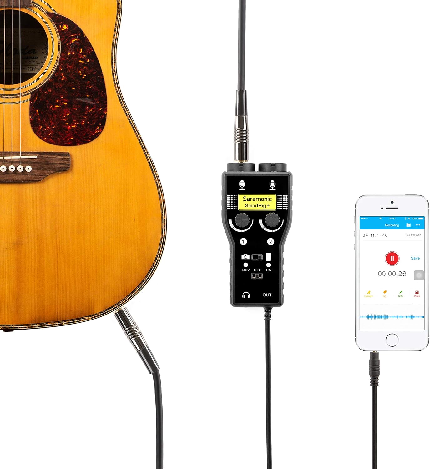 Saramonic 2-Ch Audio Interface w/XLR, 1/4