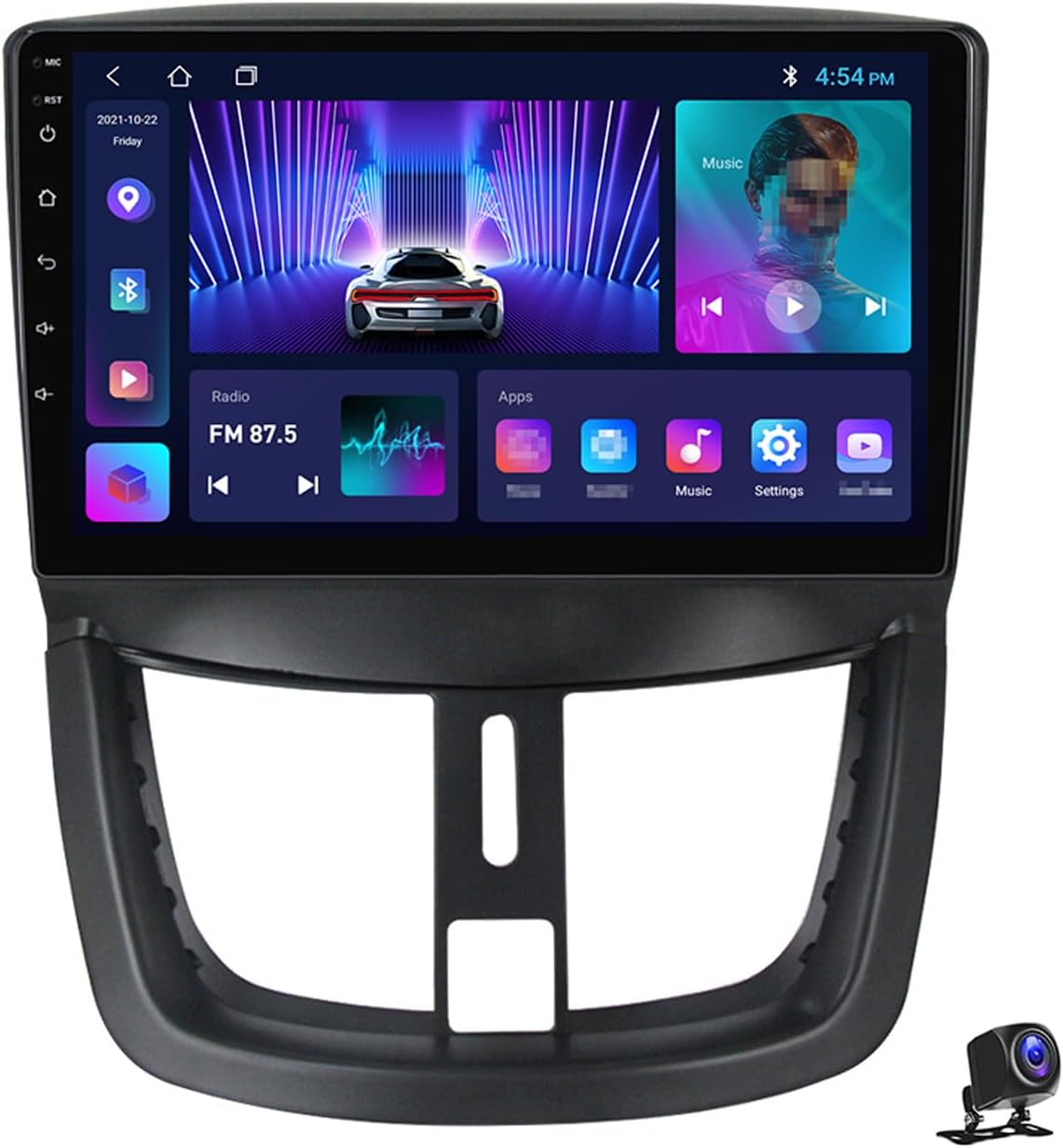 Double Din Android 13 Car Stereo Wireless Carplay with Bluetooth 9 Inch Touchscreen Car Radio for Peugeot 207 2006~2015 Multimedia Navigation with USB/RDS/DSP