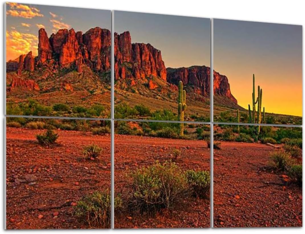 6 Pack Art Acoustic Panels American desert sunset mountain Soundproof Wall Panels Padding Decorative Sound Absorbing Panels 72