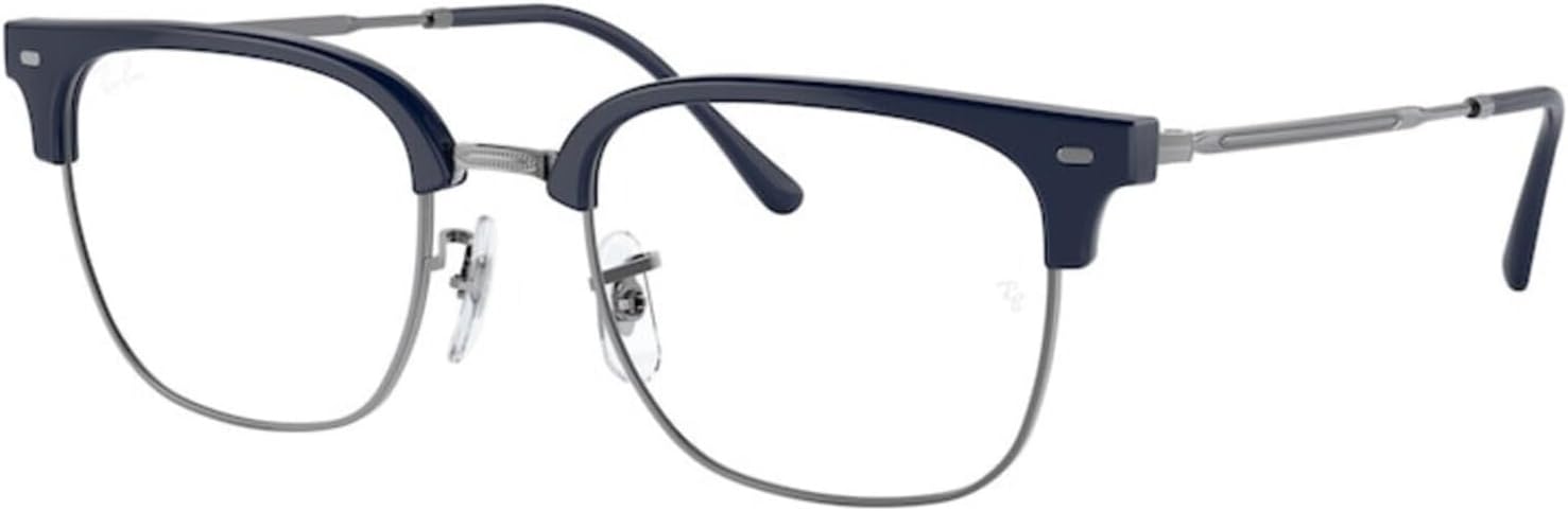 Ray-Ban RX7216 Eyeglasses Bundle: RX 7216 NEW CLUBMASTER 8210 New Clubmaster Blue On Gunmeta and Eyewear Cleaning Kit