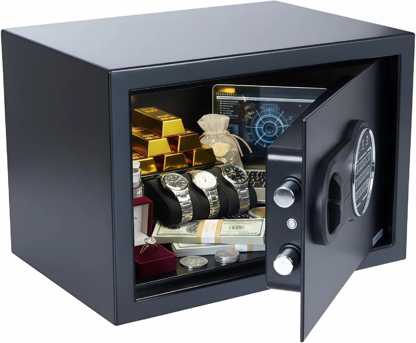 NorthSky Anti-theft Fireproof Safe Box, 0.58 Cubic Feet - Digital Keypad & Key Lock, 13.78