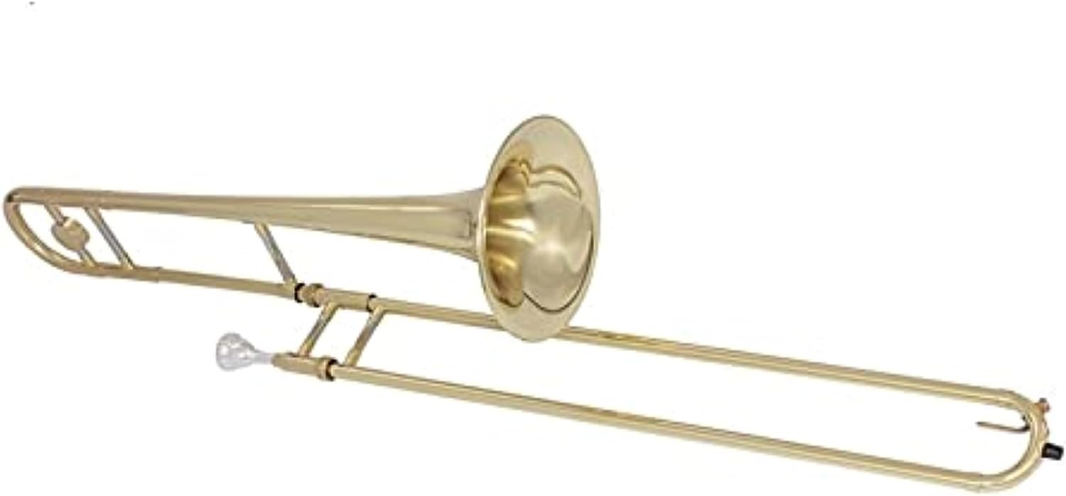 Alto Trombone Brass Gold Paint BB Tone B Flat Wind Instrument with Suitcase Mouthpiece Cleaning Cloth Gloves, for Adult Students and Beginner Professional Performance