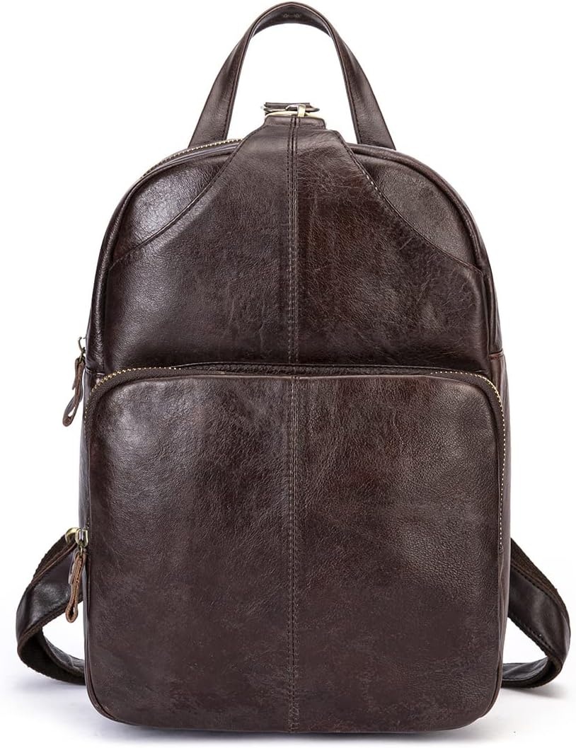 Leather Backpack for Women Anti-Theft Rucksack Shoulder Bag Medium Size Purse Casual Daypack Gift Box (Coffee)