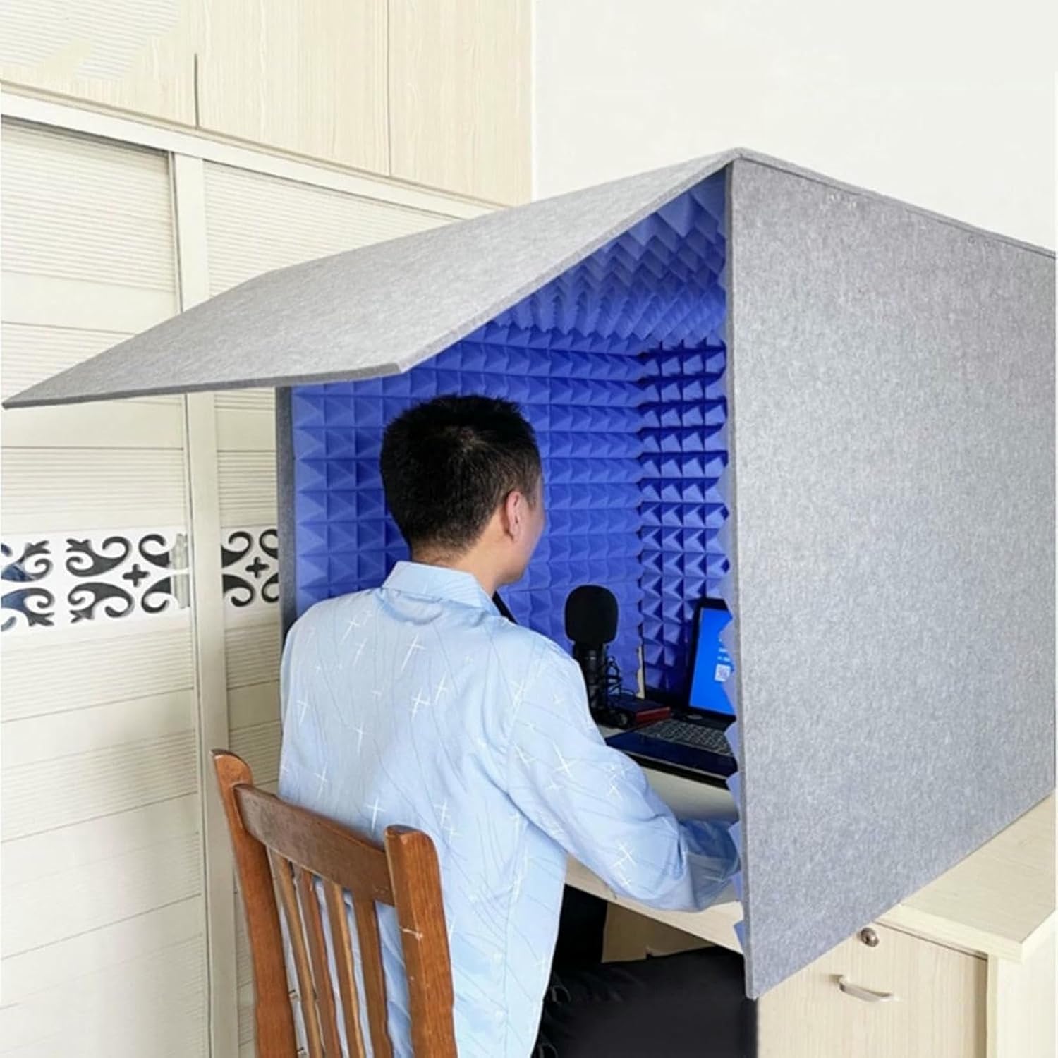 Microphone Isolation Screen Recording Soundproof Booth, Sound Absorbing Foam, Sound Absorbing High Density Recording Equipment Studio