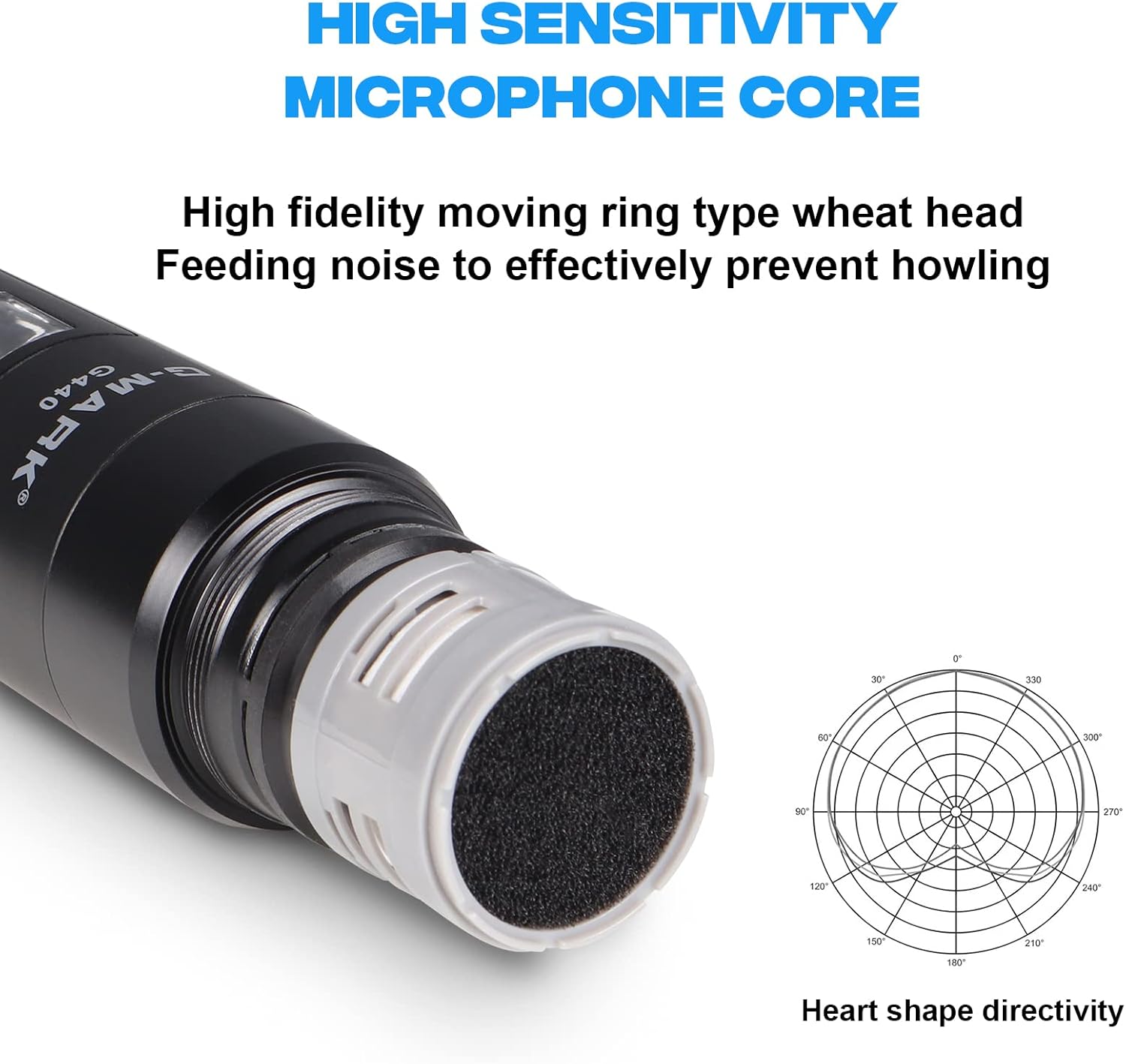 G-MARK Wireless Microphone System, 4 Channel Wireless Microphones with Rechargeable Handheld Mics, 250FT Range, UHF Metal Cordless Dynamic Microphone Sets for Singing, Karaoke, Church(Auto Connect)