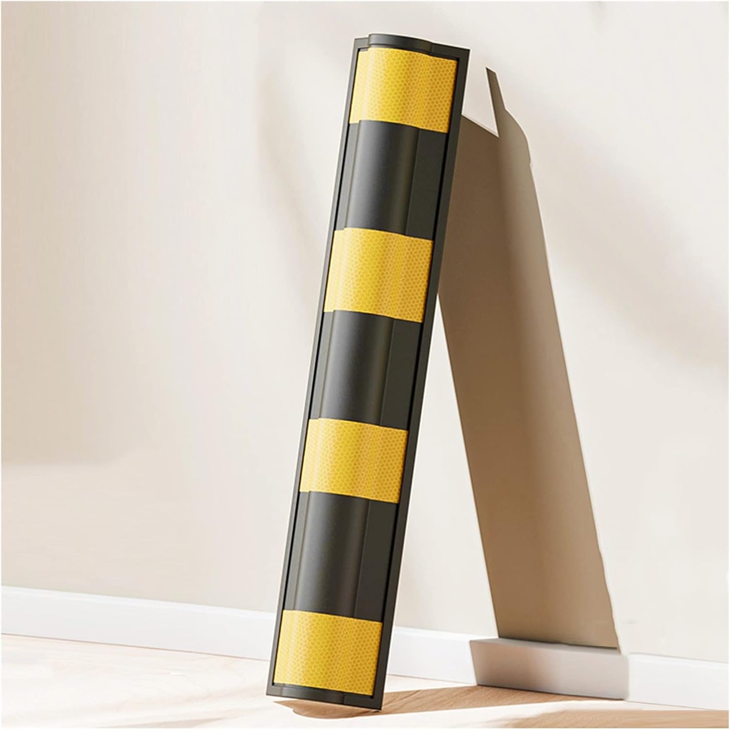 BTZHY Car Parking Protector Wall Corner Guard for Parking Garages, Anti-Scratch Workshops Rubber Protector, Reflective Ground Floor Garage Edges Wall Corner Guards, 1cm Thick,Yellow-15pcs-60cm