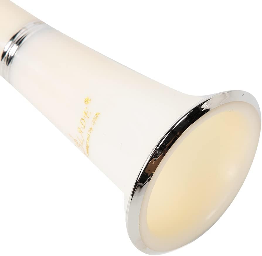 Premium Bakelite Tube 17 Keys Clarinet with Plating Button Set Accurate Openings for Maintenance (white)