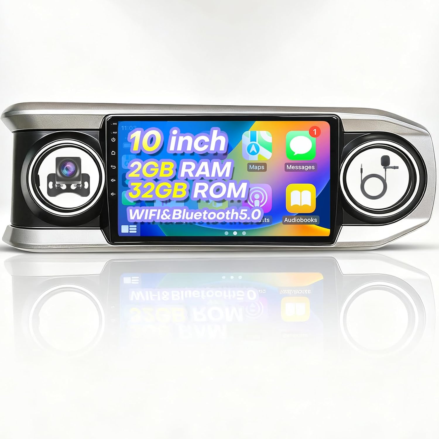 Car Radio for Toyota Tacoma 2016 2017 2018 2019 2020 2021 2022 2023 Stereo Wireless Carplay and Android Auto GPS Head Unit 10 inch Touch Screen Bluetooth Backup Camera