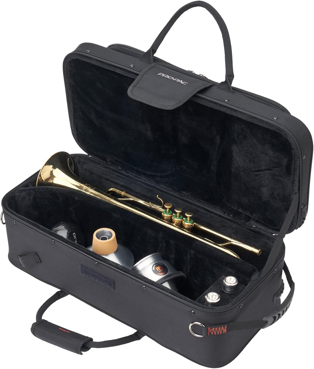 Protec Trumpet Rectangular PRO PAC Case with Mute Storage Compartment, Model PB301 Black