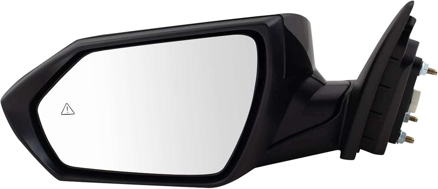 TRQ Driver Side Mirror Assembly Power Heated Blind Spot Smooth Black Compatible with 2021-2023 Hyundai Elantra US or Korean Built Models