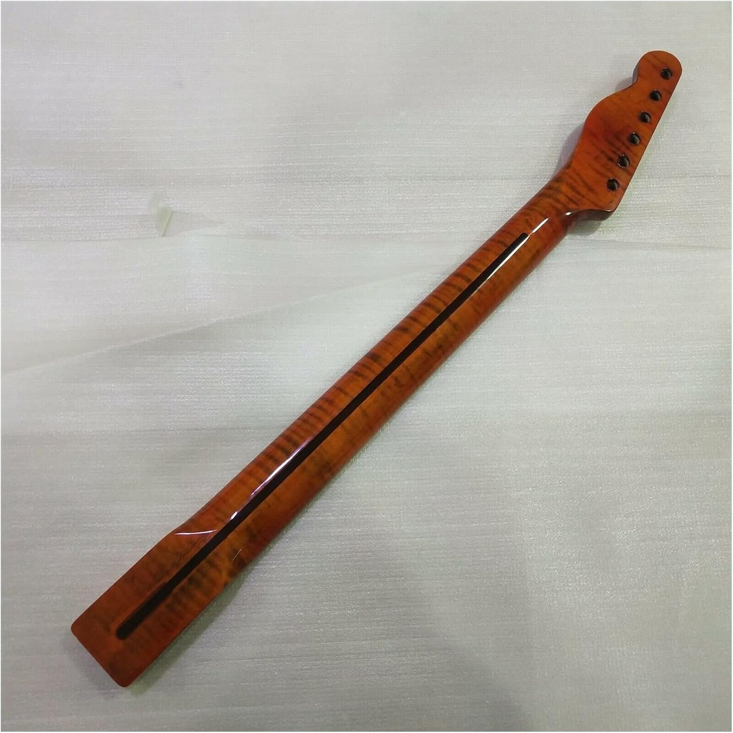 1pc Maple Electric Guitar Neck 21 Fret Maple Fretboard Abalone Dots Inlay Unfinished Guitar Neck