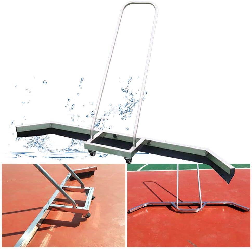 Sport Court Squeegee, Floor Squeegee Heavy Stainless Steel Duty Commercial Squeegee Eva Foam Blade Tennis Court Market Surface Water Sweeping (Silver)