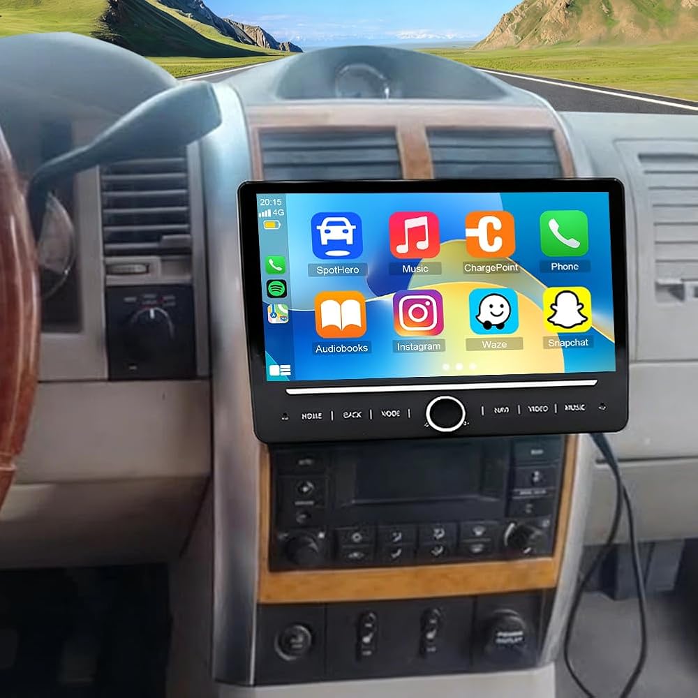 Android 14 Car Stereo for Chrysler Aspen 2008-2010,10 Inch Double Din Car Radio with Carplay & Android Auto, in-Dash Navigation Radio with BT Mirror Link WiFi FM Radio & Backup Camera-4+64G