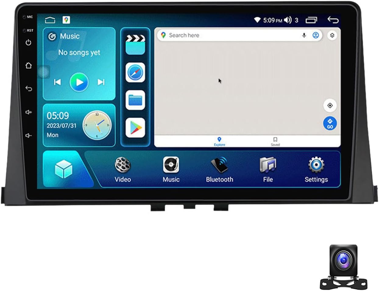 Android 12 Double Din Car Stereo 9 Inch Touch Screen Radio with GPS Navigation Bluetooth FM Radio Receiver for Citroen Berlingo 2018~2020 Support Carplay/Auto/DSP/RDS/USB