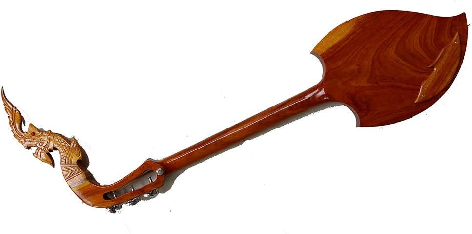 Isarn Acoustic Electric Phin 3 Strings, Thai Lao Asian Guitar Folk Musical Instrument, Traditional Thailand Musical Pin60
