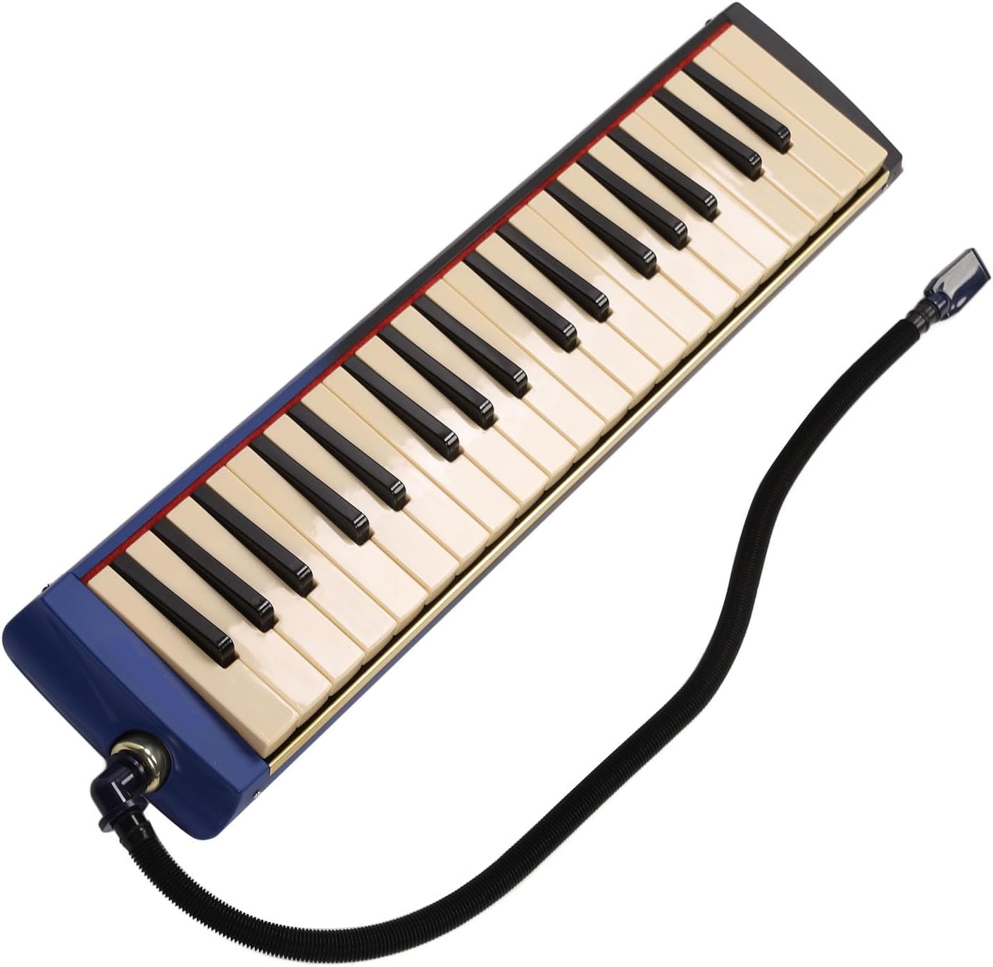 37 Key Melodica Instrument, Piano Keyboard Air Instrument Set with Carrying Bag, Musical present for Kids Beginners Adults, Black, 2 Tubes 2 Mouthpieces