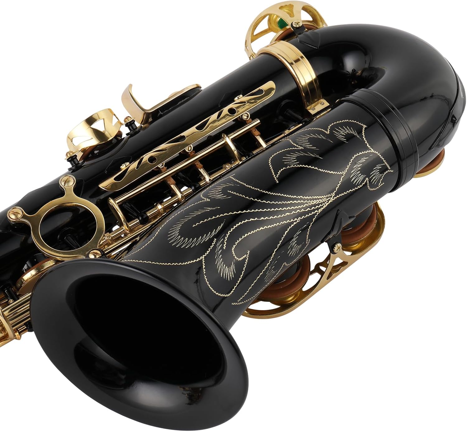 Ktaxon Alto Saxophone Drop E Brass Sax Full Kit for Student Beginners with Carving, Mouthpiece, Carrying Case, Gloves, Cleaning Cloth Bar, Detachable Strap, Shoulder Strap, Reed