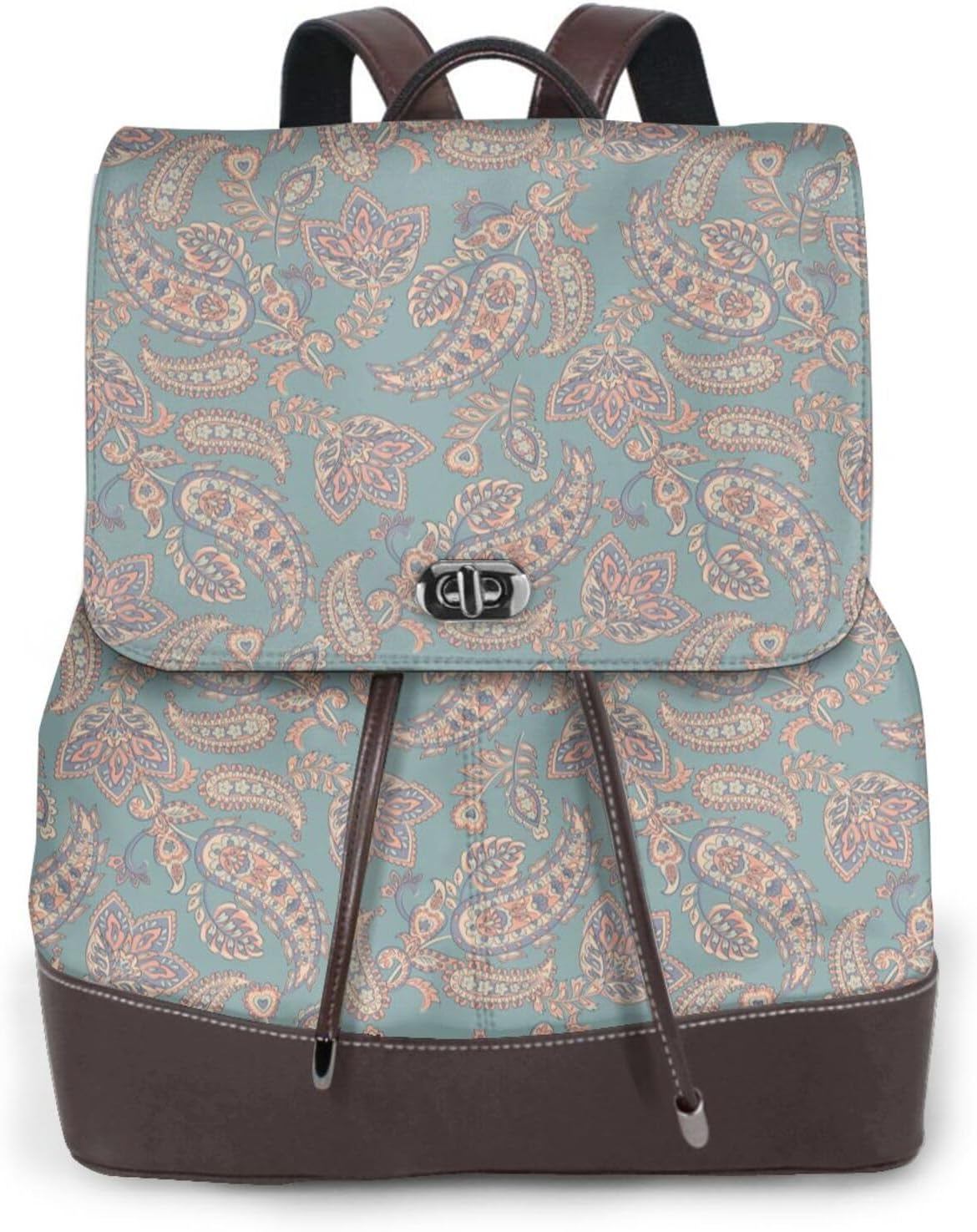 Asian Elements Paisley for Womens Backpack Purse Microfiber PU Anti-theft Large Fashion Designer Travel Bag Ladies Shoulder Bags