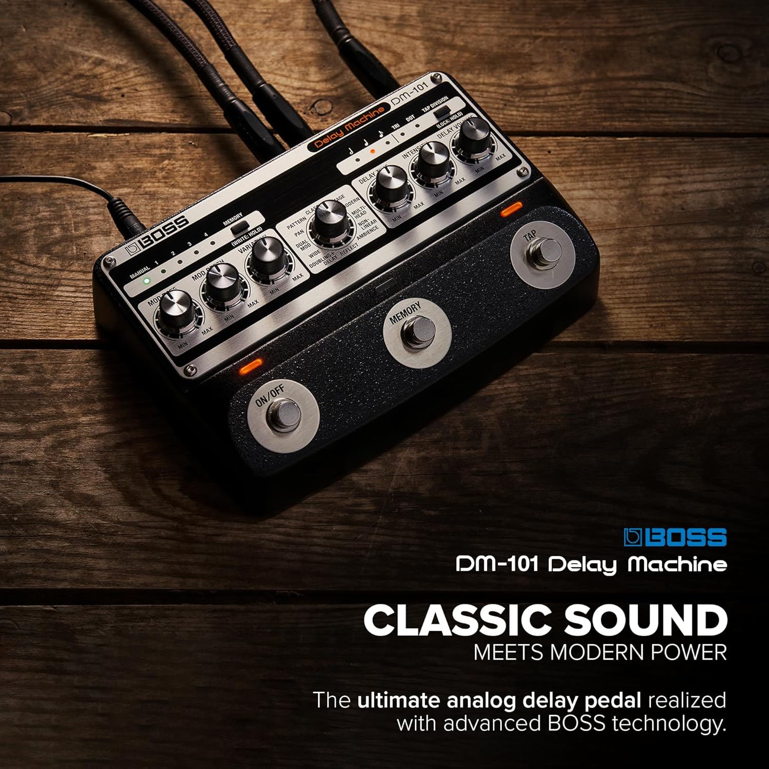 BOSS DM-101 Delay Machine | Ultimate Analog Delay Pedal with Advanced Technology | Warm, Saturated and Highly Musical Sound | 12 Different Modes | Stereo Operation | 127 User Memories