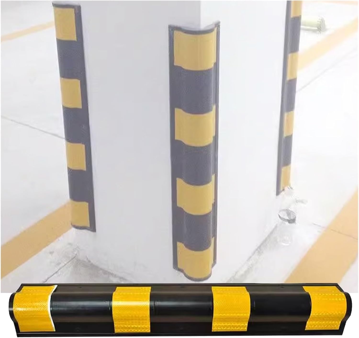 Rubber Corner Protector Wall Corner Guard for Parking Garages,Rubber Car Park Arc Edges Wall Protector(1pcs-100cm)