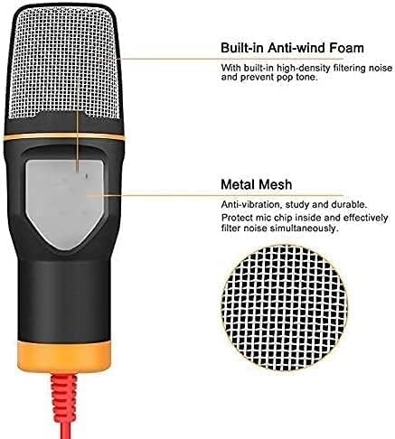 Recording Microphone 3.5mm Plug and Play PC Microphone, Broadcast Microphone with Desktop Tripod for Computer Desktop Laptop