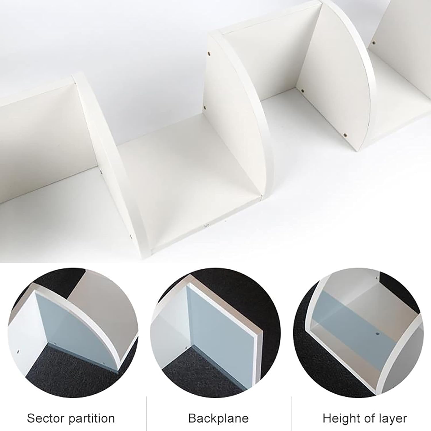 Stackable Zigzag Corner Bookshelf Display Unit for Books Plants Magazine Ornaments,5 Tier Wood Wall Mount Storage Shelf,Floating Corner Shelf Wall Shelf-White 3 Tier