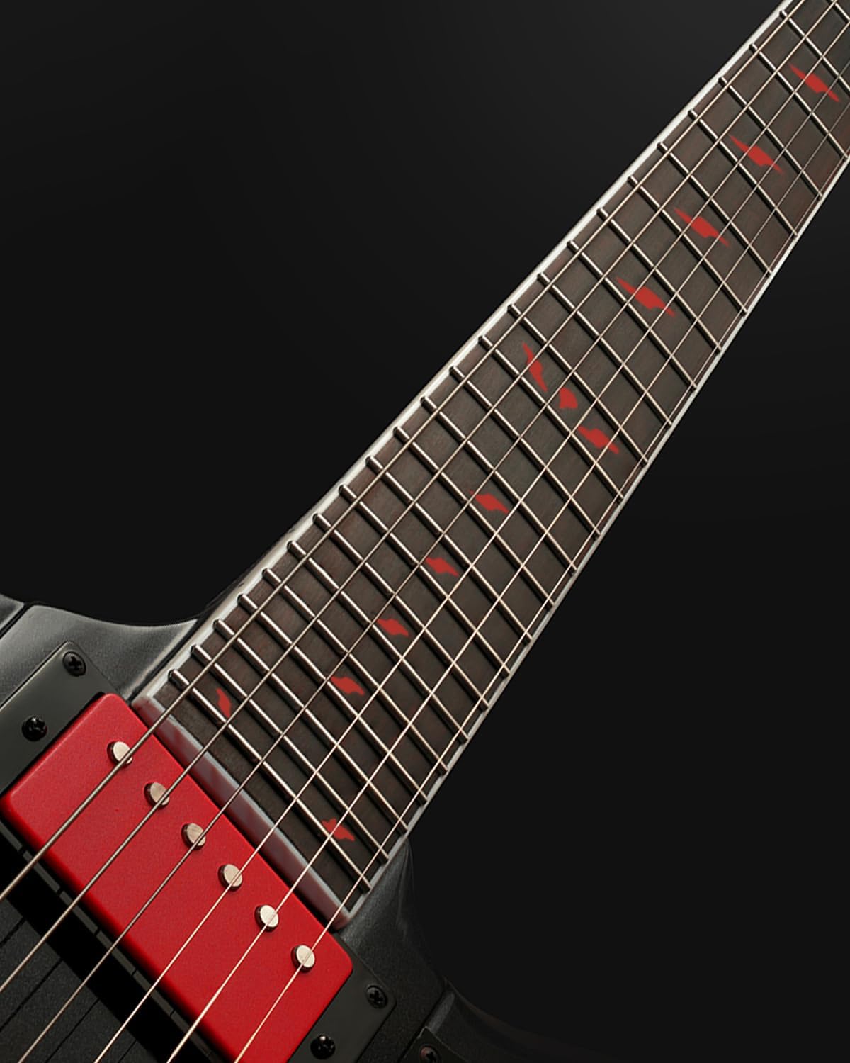 WestCreek Mirage Solid Body Electric Guitar, Mahogany Body, Maple Neck, Ebony Fretboard, Rounded End Frets, Bone Nut, 24 Frets (Black)