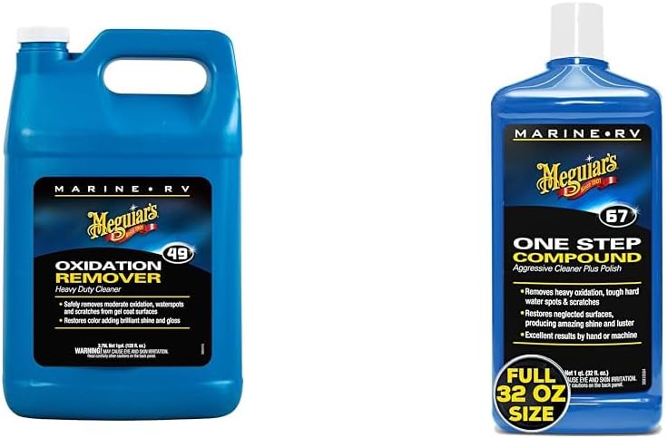 Meguiar's Marine/RV Heavy Duty Oxidation Remover and One Step Compound Bundle - 1 Gallon and 32 Oz