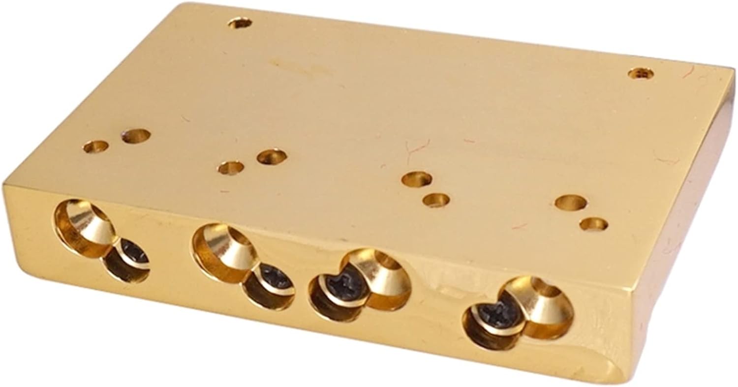 A Set of Gold 4 Strings Bass Bridge Guitar Strings Bridge Guitar Accessories Parts Electric Guitar Bridge
