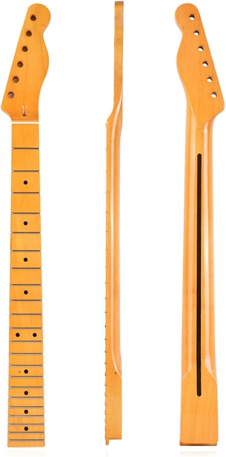 Yellow Guitar Accessories Parts 22 Frets Maple Electric Guitar Neck Maple Fretboard Electric Guitar Neck (Color : 22frets)