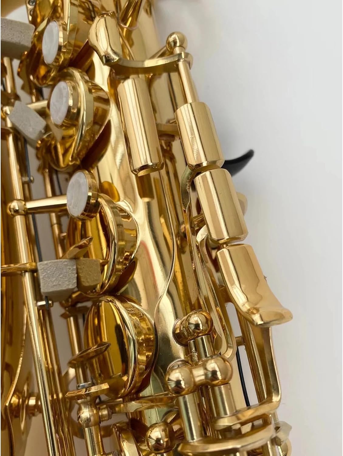 Woodwind Instruments Professional Alto Saxophone Brass Gold-plated Button Alto Sax Musical Instrument (Color : Leather Case)