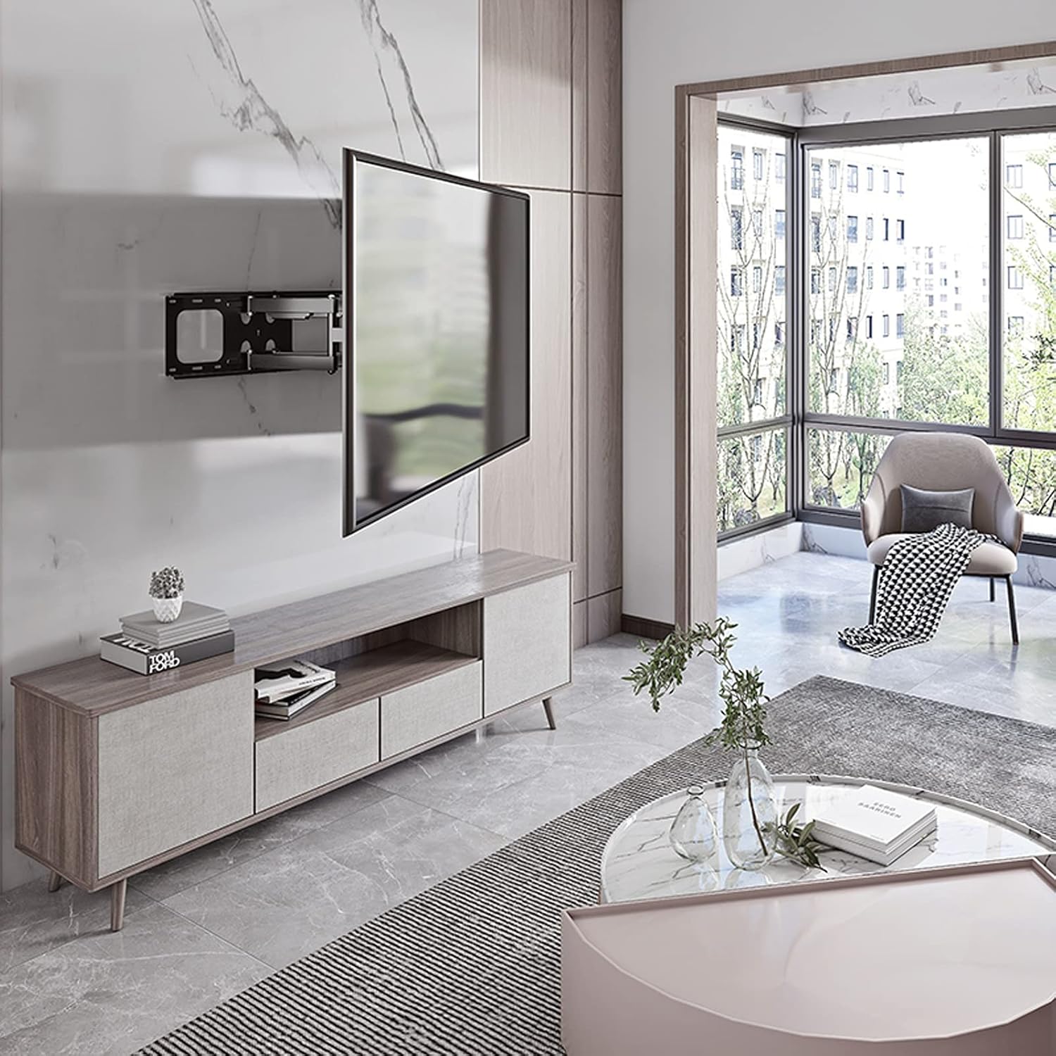 TV Stand Mount Heavy-Duty Wall Mounted Full Motion Swivel Extension Tilt TV Mount 50