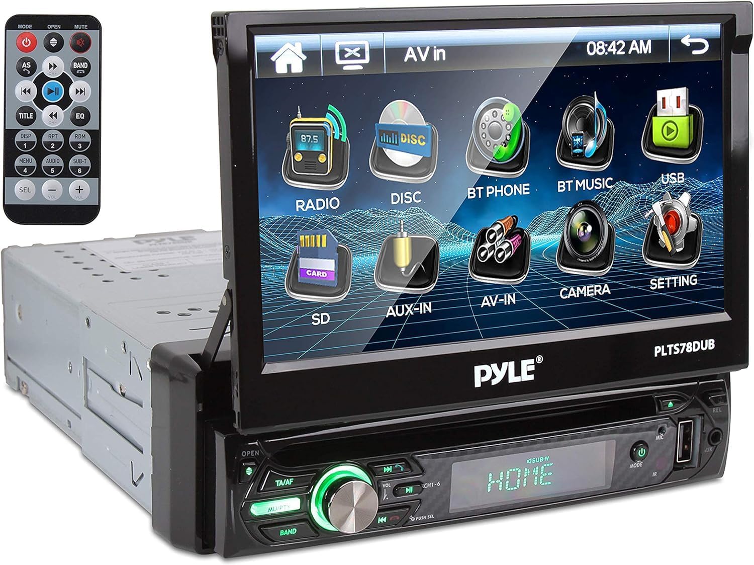 Pyle Single DIN Car Stereo Receiver - 7